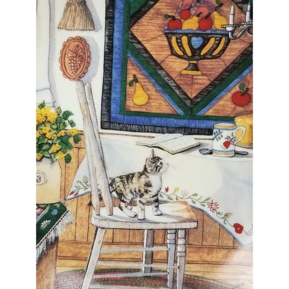 Cats Kittens Plate Table Trouble Hannah Hollister 8 1/4" Wall Decor 1991 - Picture 2 of 10
